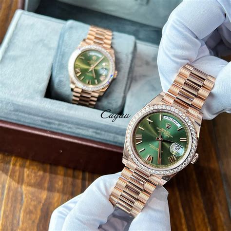 rolex president blue dial|rolex olive green dial.